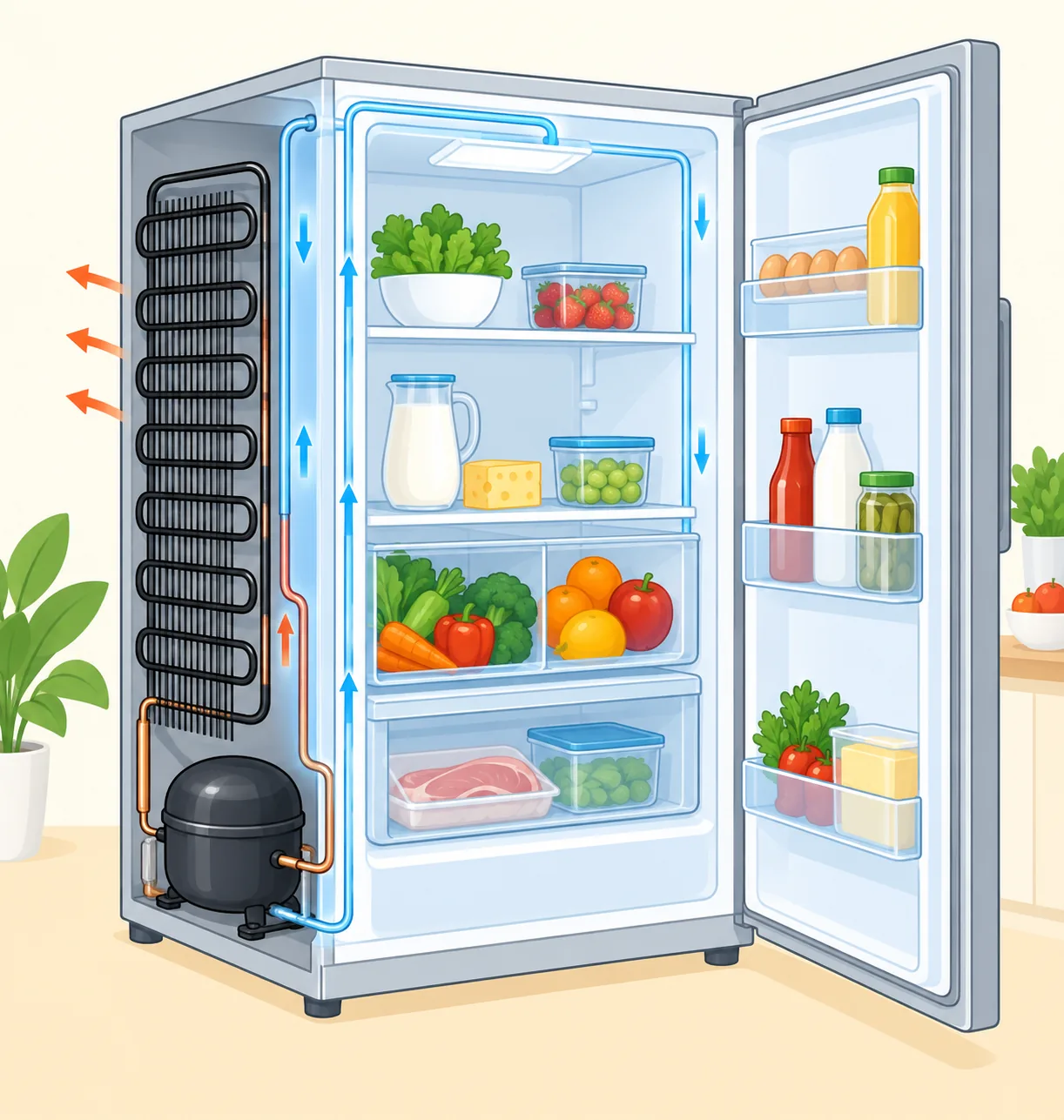 冰箱剖视图